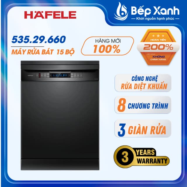 [FREESHIP HCM] Máy rửa chén độc lập Hafele HDW-F605B (535.29.660) - 15 bộ - Ảnh 2
