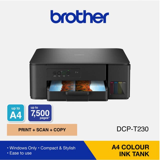 Máy in phun màu đa năng Brother DCP-T230 (In | Copy | Scan | A4 | A5 | USB) Đã bao gồm mực - Ảnh 9