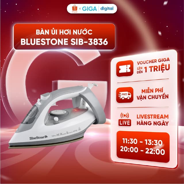 Bàn Ủi Hơi Nước BlueStone SIB-3836 0.32 Lít 2600-3100W - Chống vôi hoá, chống nhỏ giọt, tự làm sạch và tự động ngắt điện - Ảnh 9