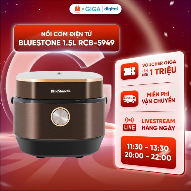 Nồi cơm điện tử BlueStone 1.5 lít RCB-5949 - Đa dạng chương trình cài đặt sẵn - Ảnh 2
