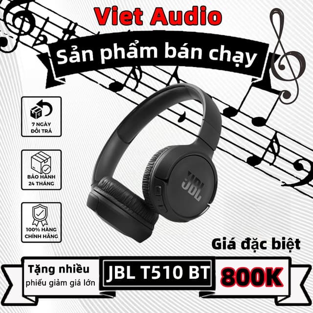 Tai Nghe Chụp Tai Bluetooth JBL Tune 520BT-JBLT510BT chính hãng，Ngoài trời, nghe nhạc,Chơi trò chơi - Ảnh 2