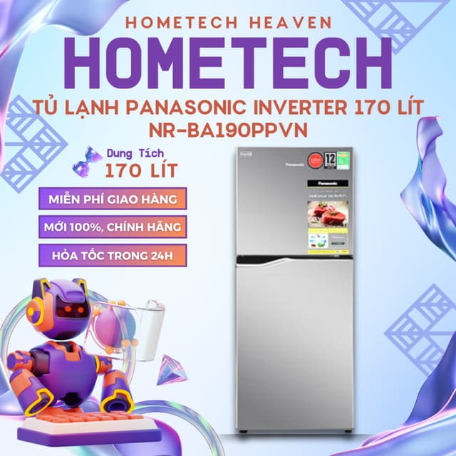 [GIAO LẮP MIỄN PHÍ] NR-BA190PPVN - Tủ lạnh Panasonic Inverter 170 lít NR-BA190PPVN - Hàng Chính Hãng, Mới 100% - Ảnh 4