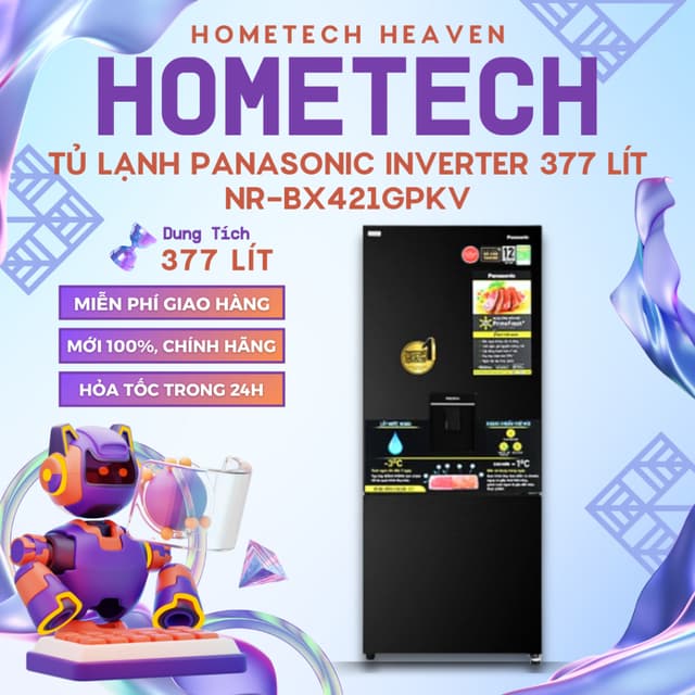 [GIAO LẮP MIỄN PHÍ] NR-BX421GPKV - Tủ lạnh Panasonic Inverter 377 lít NR-BX421GPKV - Hàng Chính Hãng, Mới 100% - Ảnh 2
