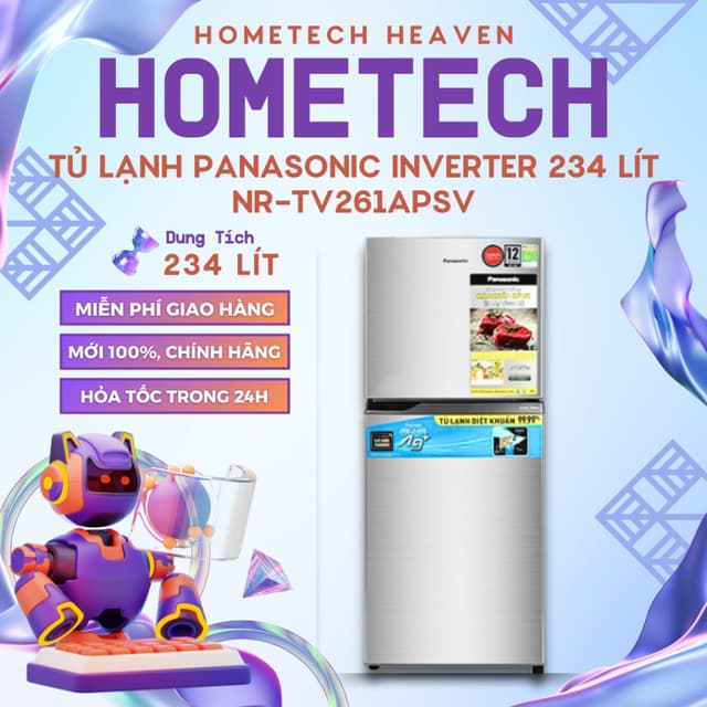 [GIAO LẮP MIỄN PHÍ] NR-TV261APSV - Tủ lạnh Panasonic Inverter 234 lít NR-TV261APSV - Hàng Chính Hãng, Mới 100% - Ảnh 6