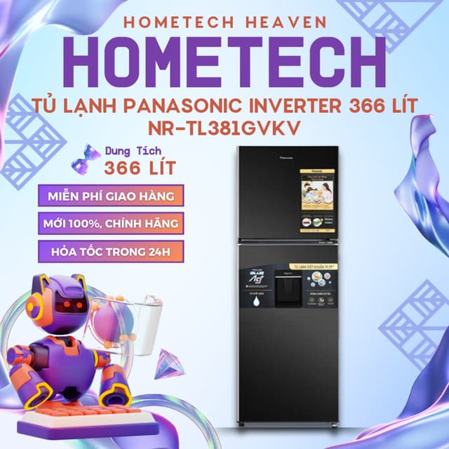 [GIAO LẮP MIỄN PHÍ] NR-TL381GVKV - Tủ lạnh Panasonic Inverter 366 lít NR-TL381GVKV - Hàng Chính Hãng, Mới 100% - Ảnh 7
