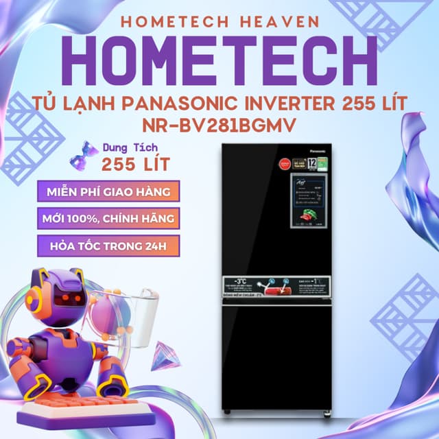 [GIAO LẮP MIỄN PHÍ] NR-BV281BGMV - Tủ lạnh Panasonic Inverter 255 lít NR-BV281BGMV - Hàng Chính Hãng, Mới 100% - Ảnh 8