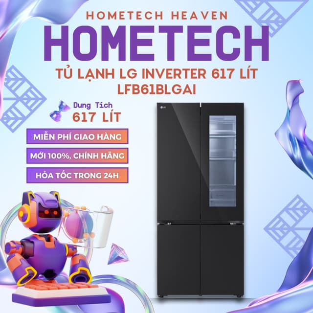 LFB61BLGAI - Tủ lạnh LG Inverter 617 lít Multi Door InstaView LFB61BLGAI - Hàng Chính Hãng - Ảnh 1