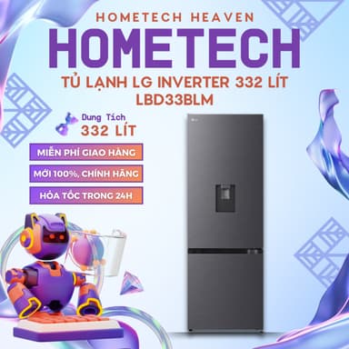 So sánh giá [GIAO LẮP MIỄN PHÍ] LBD33BLM - Tủ lạnh LG Inverter 332 lít LBD33BLM.AEPPEVN - Hàng Chính Hãng, Mới 100% rẻ nhất?
