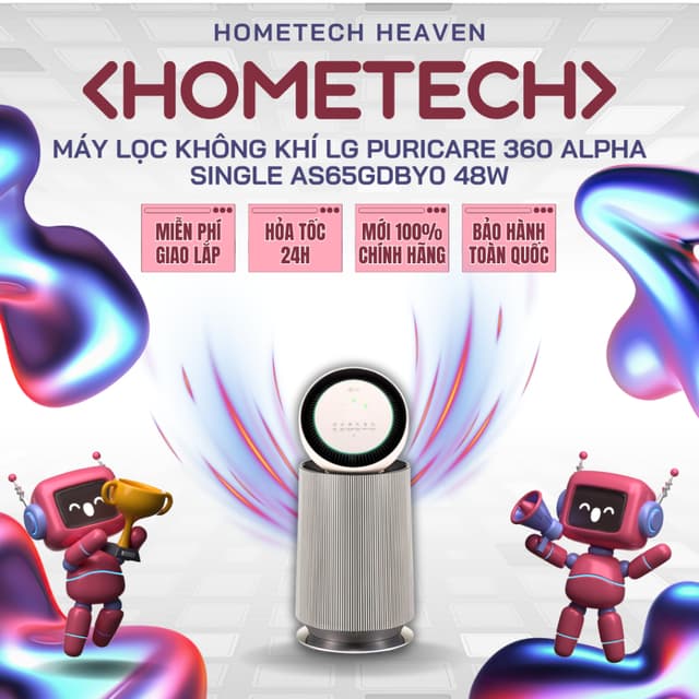 ☑️ AS65GDBY0 - Máy lọc không khí LG PuriCare 360 Alpha Single AS65GDBY0.ABAE 48W - Hàng Chính Hãng - Ảnh 6