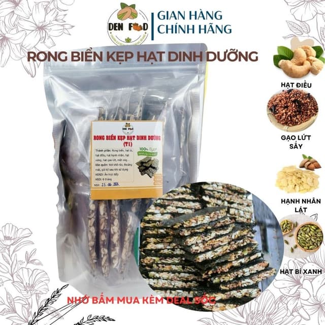1kg Rong biển kẹp hạt dinh dưỡng siêu hạt Denfood - Snack rong biển Eat clean,ăn kiêng, heathy - Ảnh 10