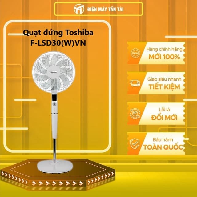 F-LSD30(W)VN - Quạt Đứng Toshiba 9 Cánh DC Inverter F-LSD30(W)VN 30W - HÀNG CHÍNH HÃNG - Ảnh 6