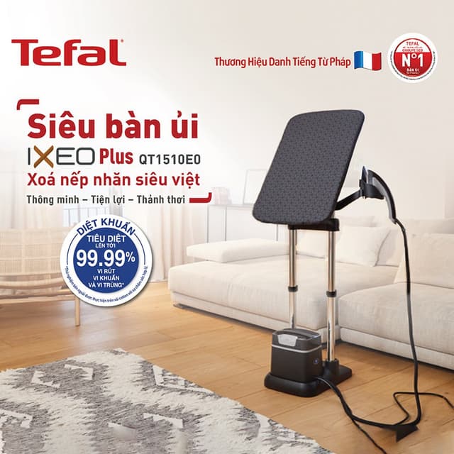 Bàn ủi hơi nước đứng Tefal IXEO Plus QT1510E0 - 2980W, 1L +XEO+, bảo hành 24 tháng - Ảnh 3