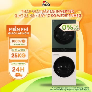 So sánh giá WT2517NHEG Tháp giặt sấy LG Inverter giặt 25 kg - sấy 17 kg WT2517NHEG [MIỄN PHÍ GIAO LẮP HCM] rẻ nhất?