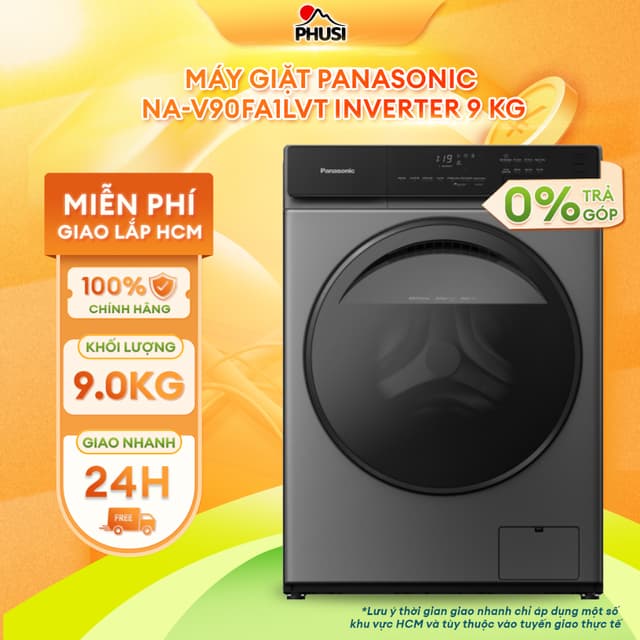 NA-V90FA1LVT Máy giặt Panasonic NA-V90FA1LVT Inverter 9 Kg cửa ngang [Miễn phí giao lắp HCM] - Ảnh 1