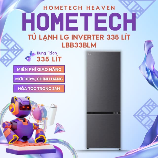 [GIAO LẮP MIỄN PHÍ] LBB33BLM - Tủ lạnh LG Inverter 335 lít LBB33BLM - Hàng Chính Hãng, Mới 100% - Ảnh 6