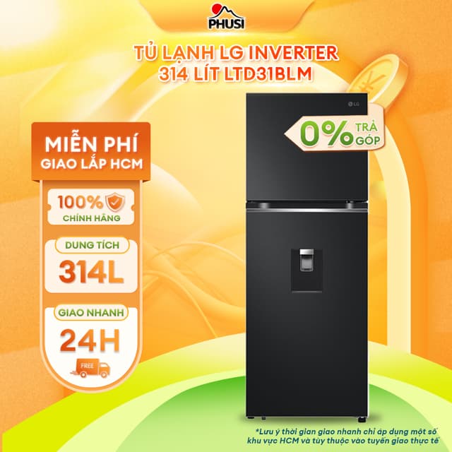 LTD31BLM Tủ lạnh LG Inverter 314 lít LTD31BLM [Miễn phí giao lắp HCM] - Ảnh 3
