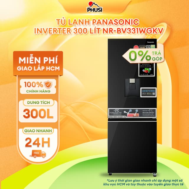 NR-BV331WGKV [MIỄN PHÍ GIAO LẮP] Tủ lạnh Panasonic Inverter 300 lít NR-BV331WGKV - Ảnh 1