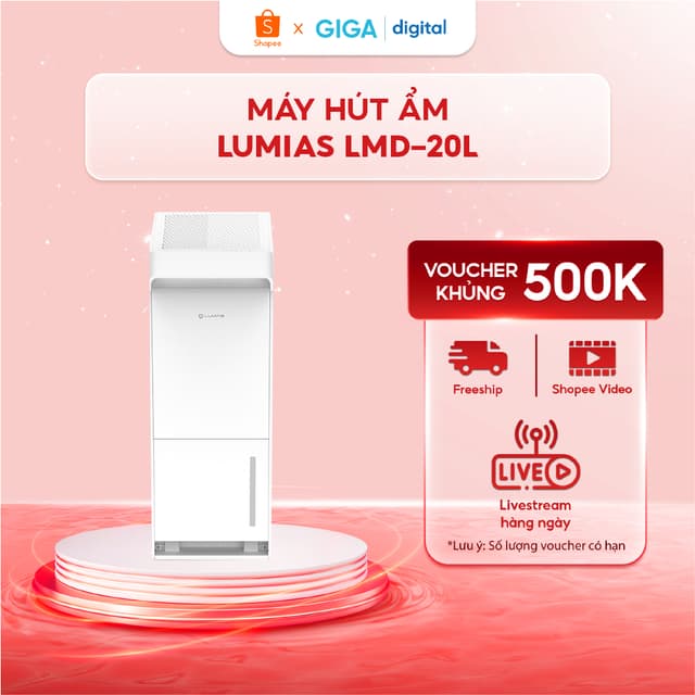 Máy hút ẩm Lumias LMD-20L - Thể tích hút ẩm 20L - Diện tích sử dụng 20-40m2 - Ảnh 2