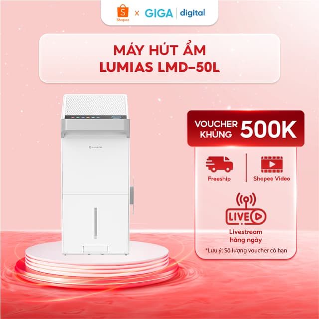 Máy hút ẩm Lumias LMD-50L - Công suất hút ẩm 50 lít/ngày - Diện tích hoạt động 70 - 120m² - Ảnh 7