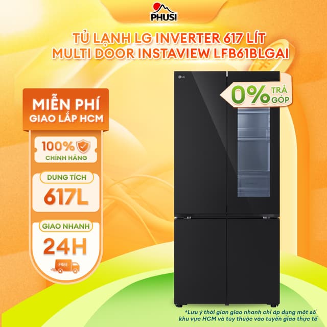 LFB61BLGAI - Tủ lạnh LG Inverter 617 lít Multi Door InstaView [Miễn phí giao lắp nội thành HCM] - Ảnh 2
