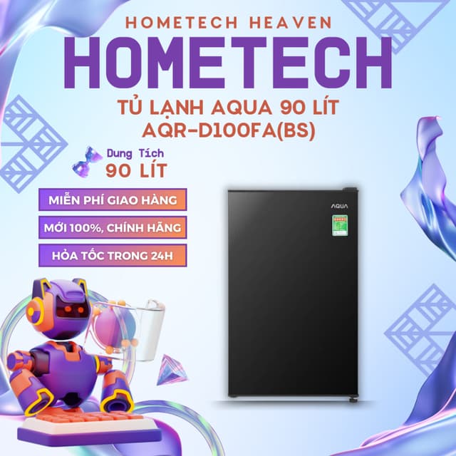 [GIAO LẮP MIỄN PHÍ] AQR-D100FA(BS) - Tủ lạnh Aqua 90 lít AQR-D100FA(BS) - Hàng Chính Hãng, Mới 100% - Ảnh 3