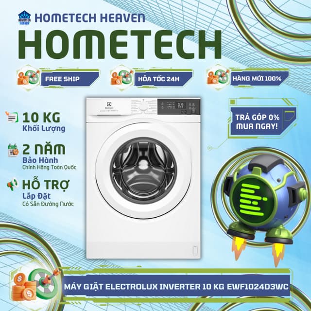 [GIAO LẮP MIỄN PHÍ] EWF1024D3WC - Máy giặt Electrolux UltimateCare 300 Inverter 10 kg EWF1024D3WC - Hàng Chính Hãng - Ảnh 4