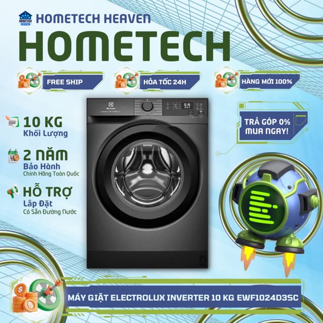 [GIAO LẮP MIỄN PHÍ] EWF1024D3SC - Máy giặt Electrolux UltimateCare 300 Inverter 10 kg EWF1024D3SC - Hàng Chính Hãng - Ảnh 4