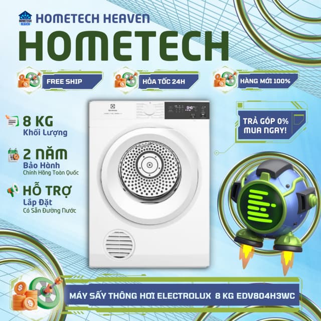 [GIAO LẮP MIỄN PHÍ] EDV804H3WC - Máy sấy thông hơi Electrolux UltimateCare 8 kg EDV804H3WC - Hàng Chính Hãng, Mới 100% - Ảnh 6