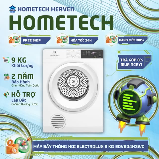[GIAO LẮP MIỄN PHÍ] EDV904H3WC - Máy sấy thông hơi Electrolux UltimateCare 9 kg EDV904H3WC - Hàng Chính Hãng, Mới 100% - Ảnh 2