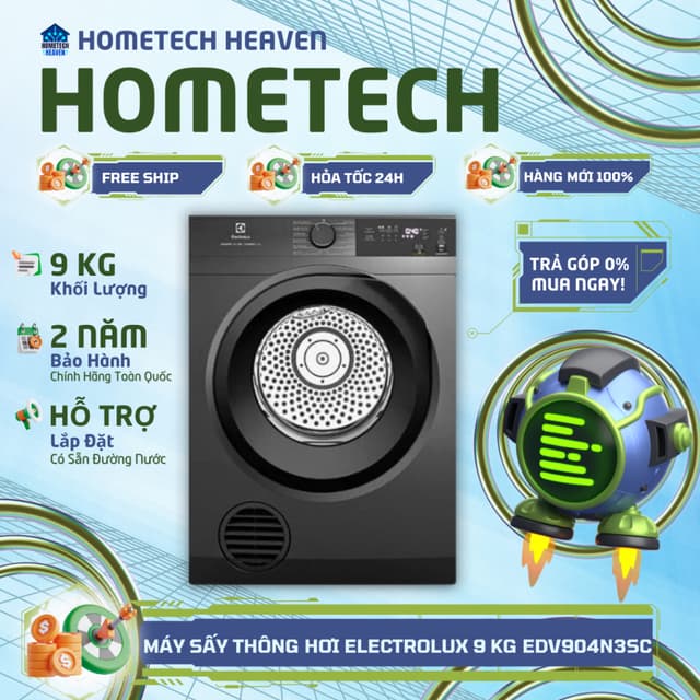 [GIAO LẮP MIỄN PHÍ] EDV904N3SC - Máy sấy thông hơi Electrolux UltimateCare 9 kg EDV904N3SC - Hàng Chính Hãng, Mới 100% - Ảnh 2
