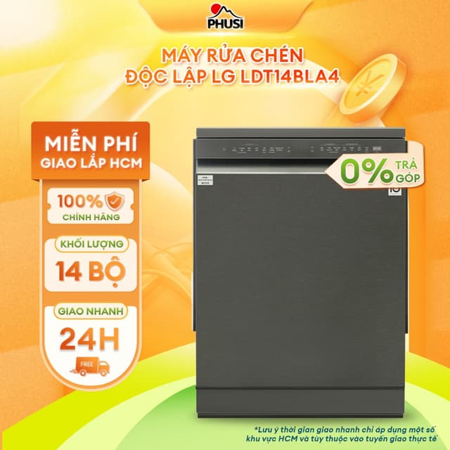 LDT14BLA4 Máy rửa chén độc lập LG LDT14BLA4 Model 2024 [Giao lắp HCM] - Ảnh 8