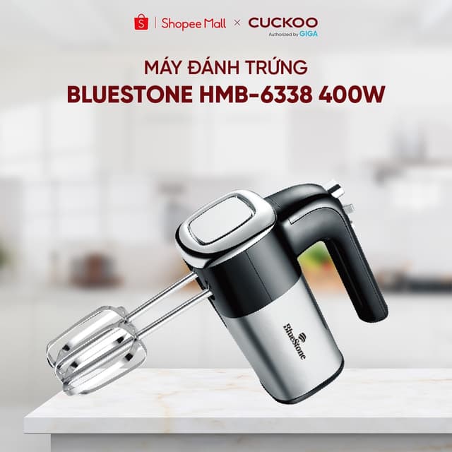Máy đánh trứng BlueStone HMB-6338 400W - Thanh đánh trứng và trộn bột inox - Ảnh 10