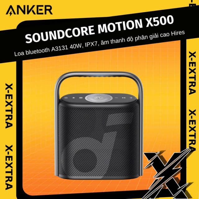 Loa Bluetooth di động Soundcore Motion X500 A3131, IPX7, âm thanh độ phân giải cao Hires, LDAC, nhỏ gọn, công suất 40W - Ảnh 10