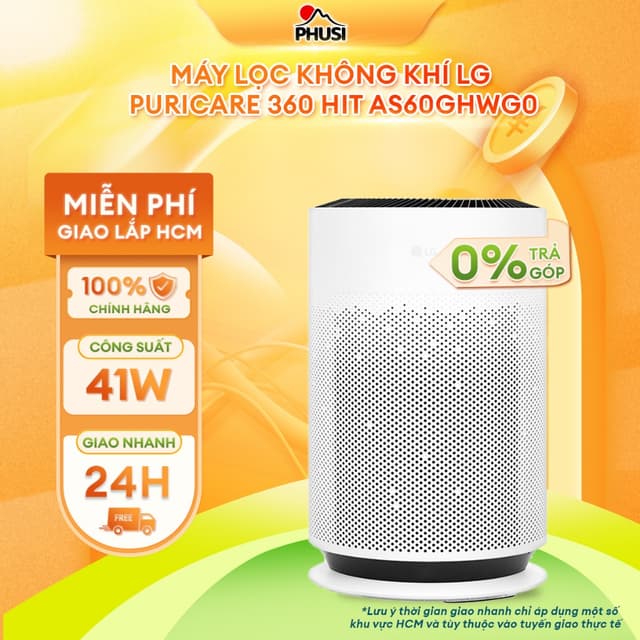AS60GHWG0 Máy lọc không khí LG PuriCare 360 Hit AS60GHWG0 41W - [MIỄN PHÍ GIAO LẮP] - Ảnh 4