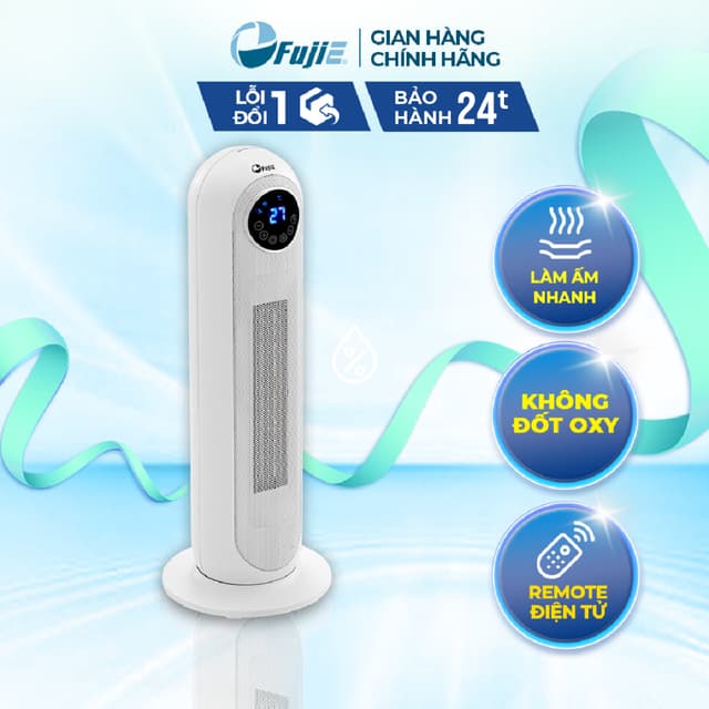 Quạt sưởi gốm Ceramic FujiE CH-2300 Máy sưởi ấm để sàn 20m2 - Điều khiển từ xa - Bảo hành toàn quốc - Ảnh 12