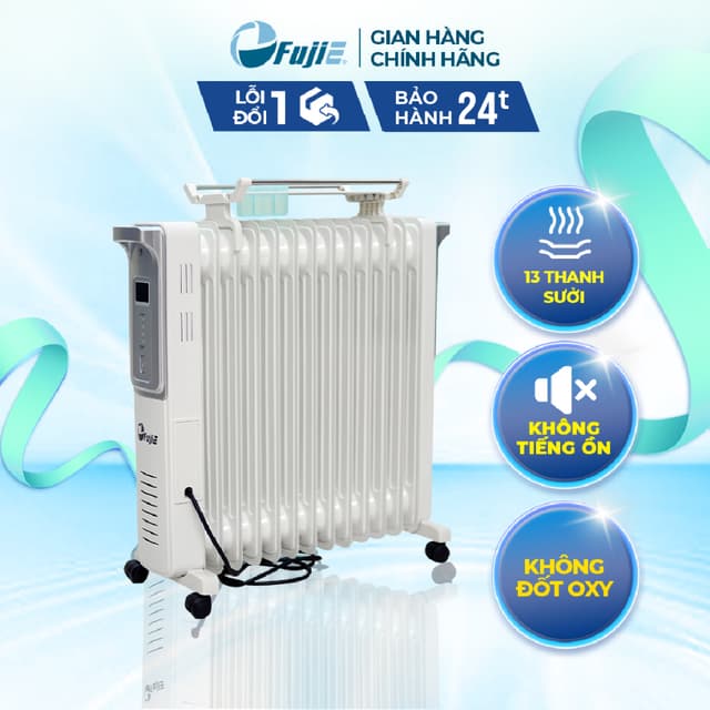 Máy sưởi dầu nhập khẩu FujiE OFR4413 Máy sưởi ấm 13 thanh sưởi - Không khô da - Tự ngắt khi đủ nhiệt - Ảnh 8
