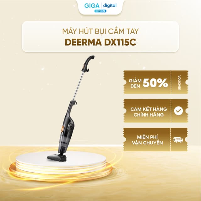 Máy hút bụi cầm tay Deerma DX115C - Lực hút 15000Pa - Kèm 3 đầu hút đa năng - Ảnh 12