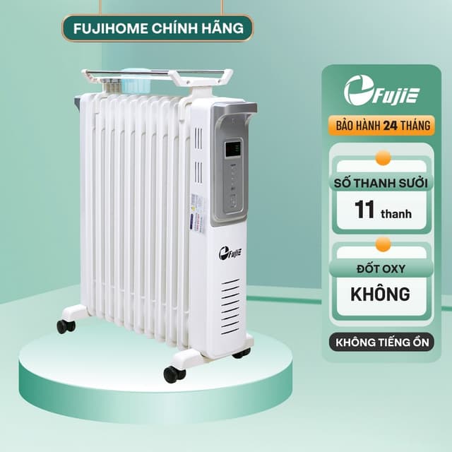 Máy sưởi dầu nhập khẩu FujiE OFR4411 máy sưởi ấm không khô da - không đốt oxy - 11 thanh sưởi - Ảnh 5