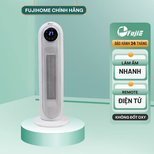 Quạt sưởi gốm Ceramic FujiE CH-2300 Máy sưởi ấm để sàn 20m2 - Điều khiển từ xa - Bảo hành toàn quốc - Ảnh 12