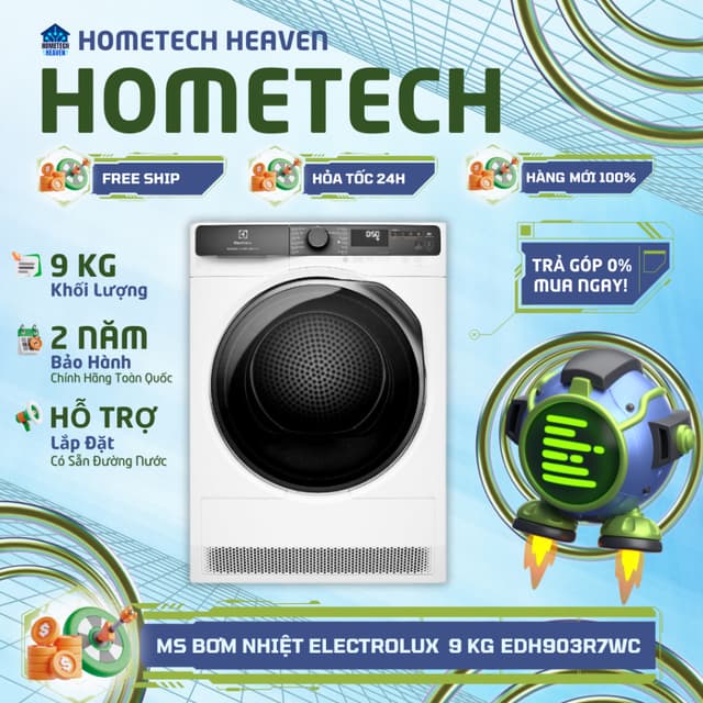 [GIAO LẮP MIỄN PHÍ] EDH903R7WC - Máy sấy bơm nhiệt Electrolux UltimateCare 9 kg EDH903R7WC - Hàng Chính Hãng, Mới 100% - Ảnh 9
