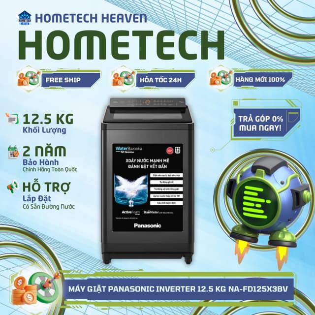 [GIAO LẮP MIỄN PHÍ] NA-FD125X3BV - Máy giặt Panasonic Inverter 12.5 kg NA-FD125X3BV - Hàng Chính Hãng, Mới 100% - Ảnh 11