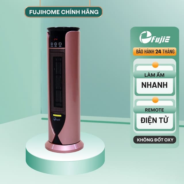 Quạt sưởi gốm Ceramic FujiE CH-1600RM Quạt sưởi ấm không phát sáng - Không khô da- BH 24 tháng - Ảnh 5