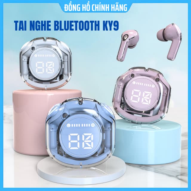 Tai nghe bluetooth không dây KY9 / KY8 PRO cảm ứng có mic chống ồn nhét tai - Ảnh 9