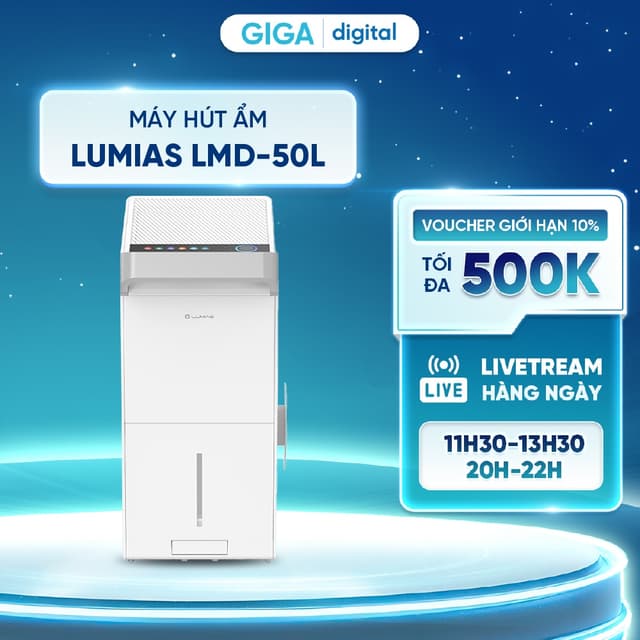 Máy hút ẩm Lumias LMD-50L - Diện tích hút ẩm 70-120m2 - Chính Hãng - Ảnh 9