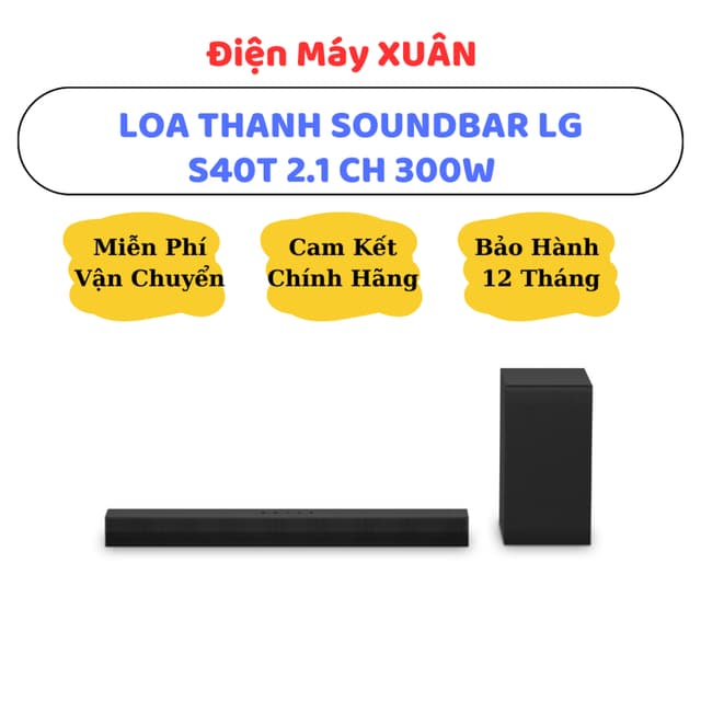 BỘ LOA THANH SOUNDBAR LG S40T MẪU 2025 300W - HÀNG CHÍNH HÃNG, BẢO HÀNH 12 THÁNG - Ảnh 2