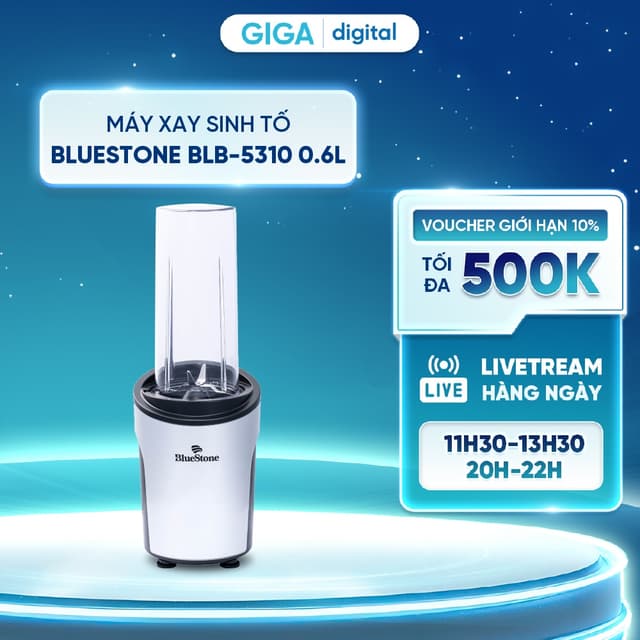 Máy Xay Sinh Tố BlueStone BLB-5310 0.6 Lít - 3 ly xay sinh tố kiêm bình nước dung tích 600 ml - Ảnh 10