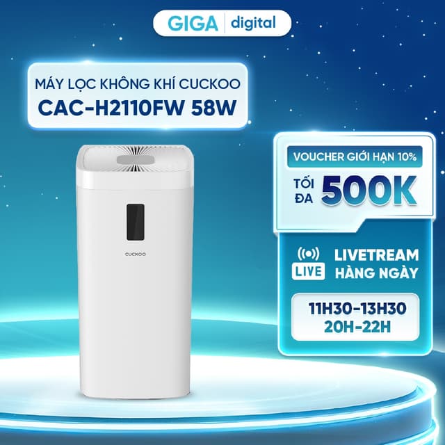 Máy lọc không khí Cuckoo CAC-H2110FW 58W - Phạm vi lọc 70m2 - Ảnh 2