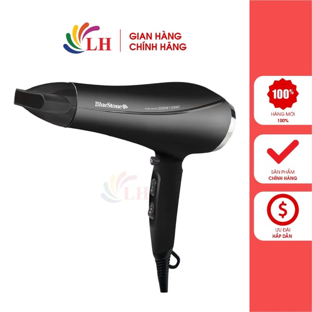 Máy sấy tóc Bluestone HDB-1863 - Hàng chính hãng - Bảo hành 24 tháng - Công suất 2200 với chế độ sấy ion bảo vệ tóc - Ảnh 2
