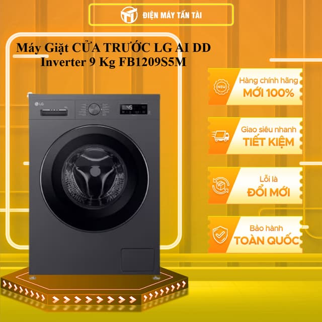 FB1209S5M - Máy Giặt CỬA TRƯỚC LG AI DD Inverter 9 Kg FB1209S5M - GIAO TOÀN QUỐC - Ảnh 6