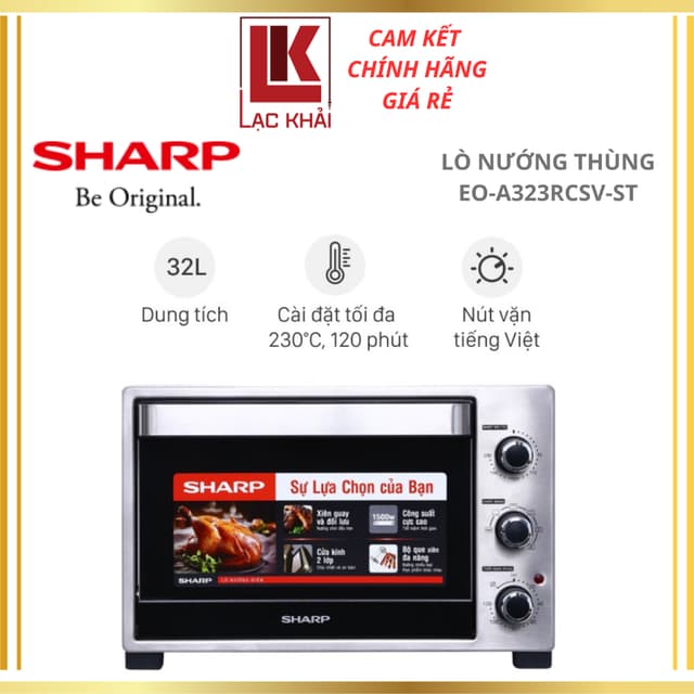 Lò nướng Sharp EO-A323RCSV-ST 32 lít, công suất 1500W nướng đối lưu - Hàng chính hãng - Ảnh 10